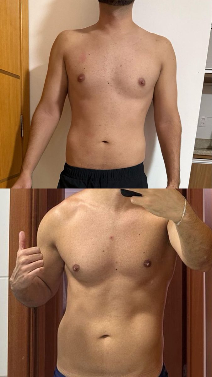 Transformação de Lucas: definição muscular após acompanhamento